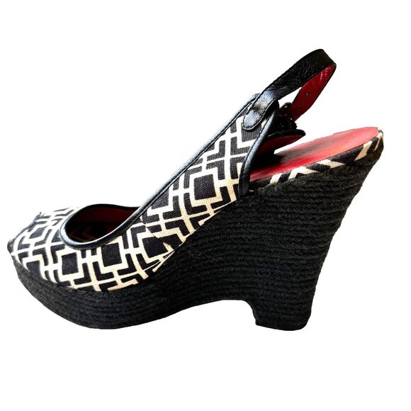 Banana Republic  Espadrille Wedge  Black Cream  Size 9.5 - Picture 6 of 14